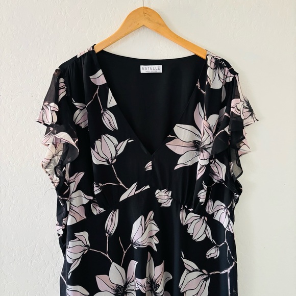Estelle Azalea Black Floral Midi Dress - Picture 5 of 12
